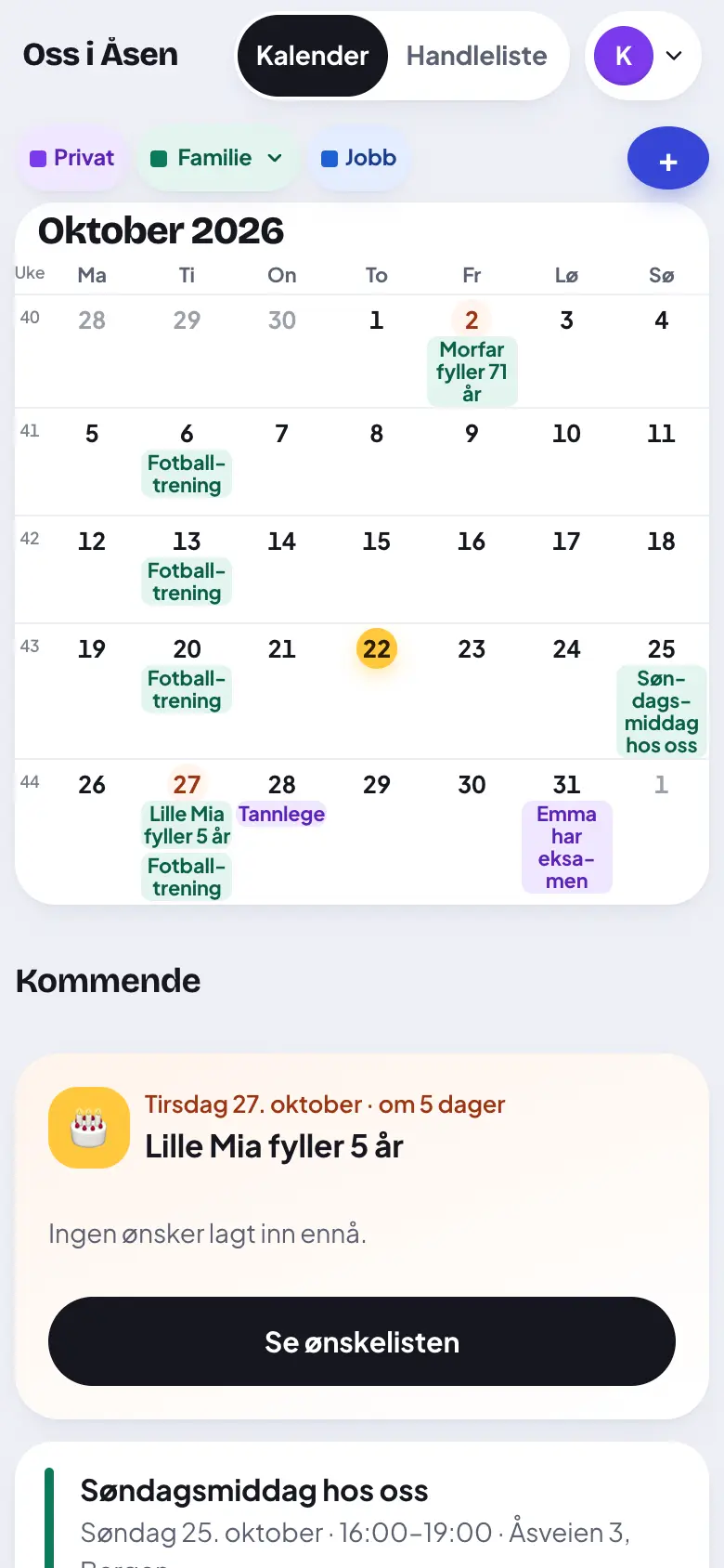 Trykk på en dag.