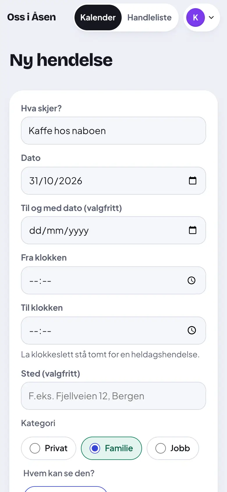 Skriv hva som skjer.