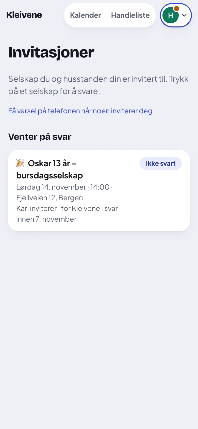 Trykk på selskapet under «Venter på svar».